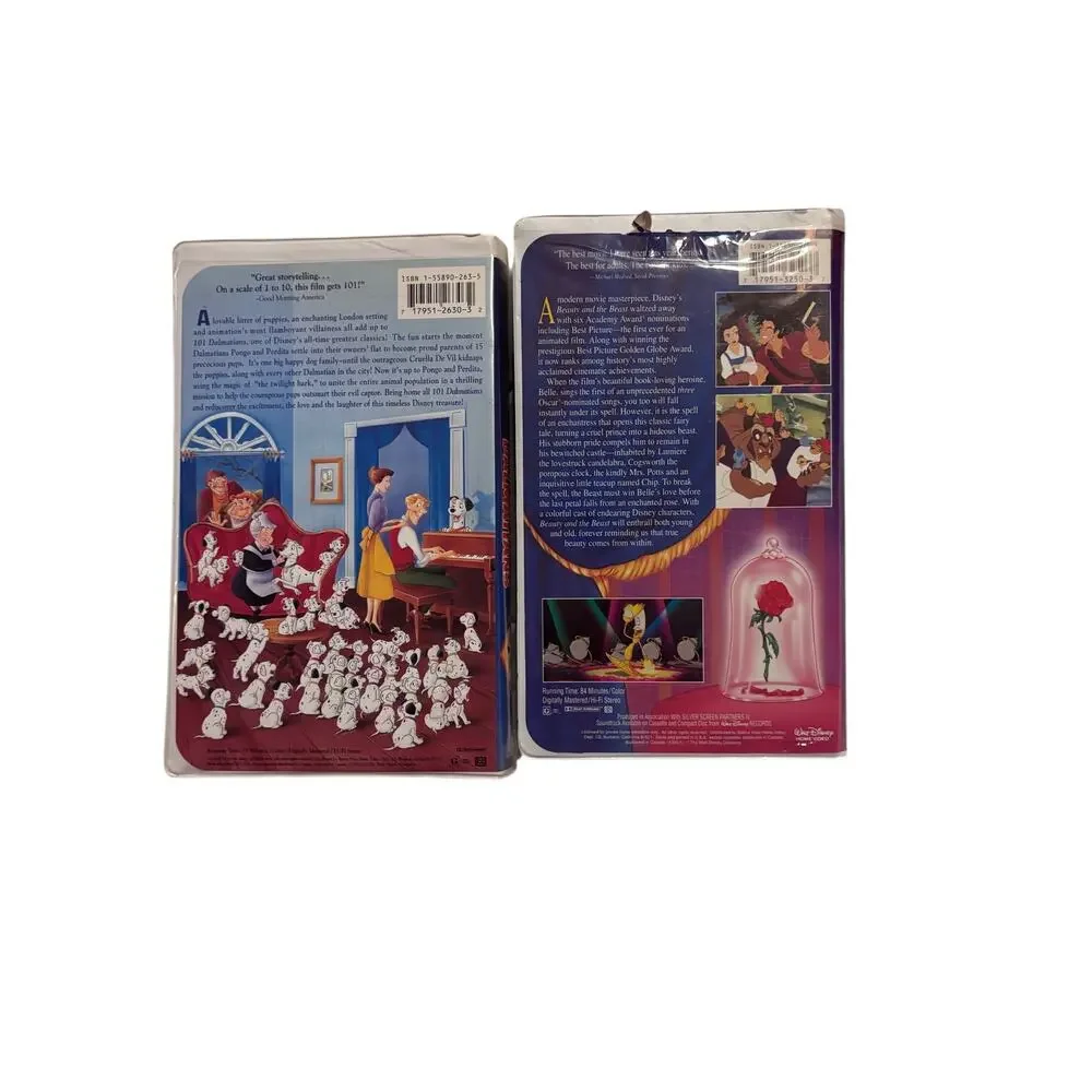 Disney VHS Lot Beauty and the Beast + 101 Dalmatians Black Diamond Classics - Picture 2 of 4